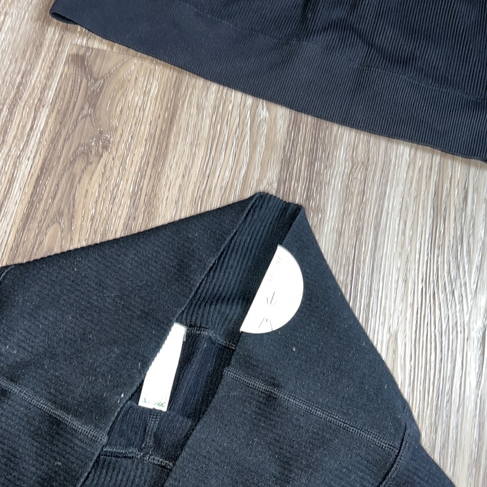 Aerie black ribbed matching set - Picture 3 of 6